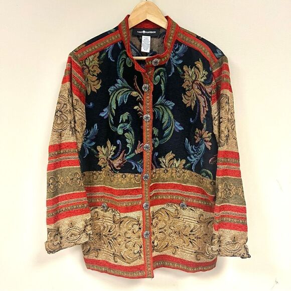 Sag Harbor tapestry jacket.  Size 14 - Picture 1 of 7